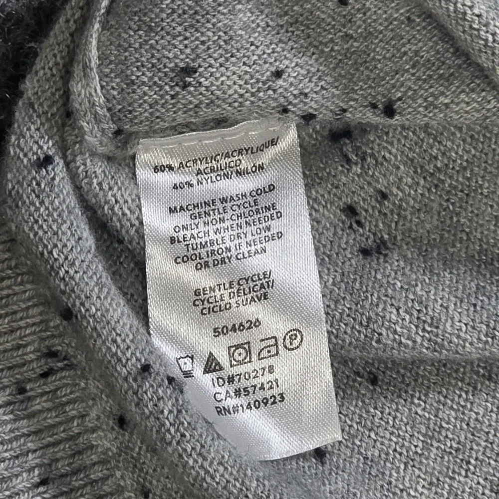 LOFT Speckled Cowl Neck Knit Sweater Women's Size Large‎ Gray Black Long Sleeve